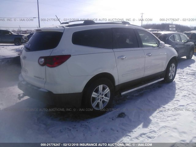 1GNKRGED1BJ169452 - 2011 CHEVROLET TRAVERSE LT WHITE photo 4