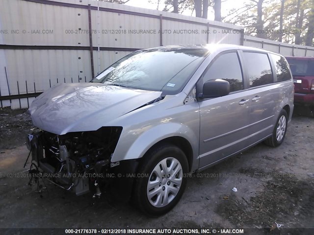 2C4RDGBG5GR131925 - 2016 DODGE GRAND CARAVAN SE SILVER photo 2