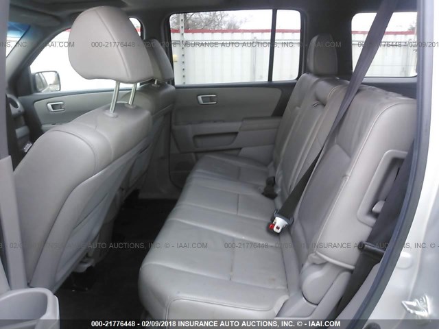 5FNYF3H77CB044281 - 2012 HONDA PILOT EXLN SILVER photo 8