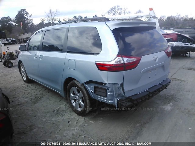 5TDKZ3DCXHS767027 - 2017 TOYOTA SIENNA LE Light Blue photo 3