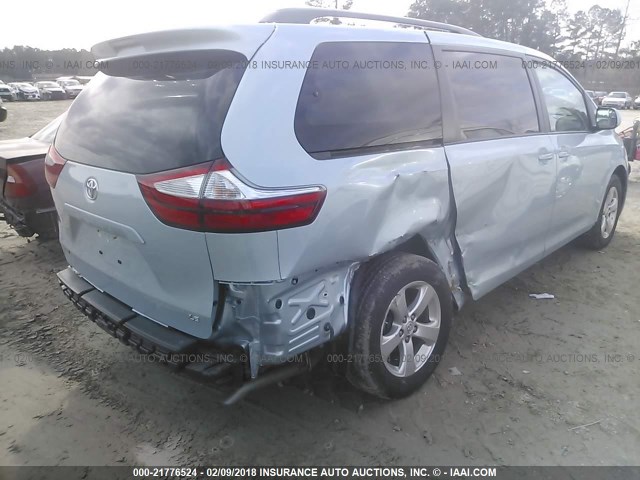 5TDKZ3DCXHS767027 - 2017 TOYOTA SIENNA LE Light Blue photo 6