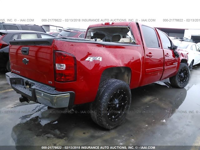 3GCPKTE7XDG169217 - 2013 CHEVROLET SILVERADO K1500 LTZ RED photo 4