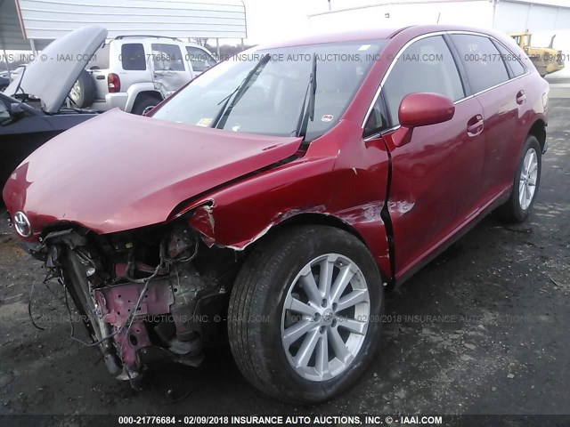 4T3ZE11A09U001454 - 2009 TOYOTA VENZA RED photo 2