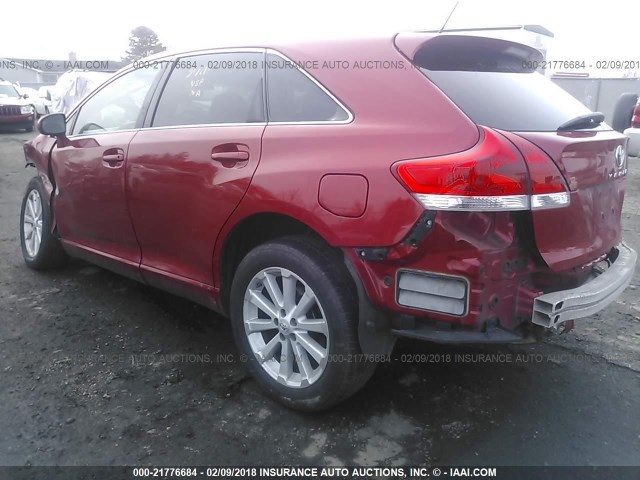 4T3ZE11A09U001454 - 2009 TOYOTA VENZA RED photo 3