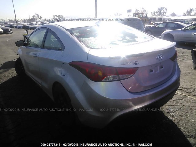 KMHDH6AE2DU011664 - 2013 HYUNDAI ELANTRA COUPE GS/SE SILVER photo 3