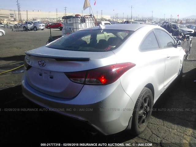 KMHDH6AE2DU011664 - 2013 HYUNDAI ELANTRA COUPE GS/SE SILVER photo 4