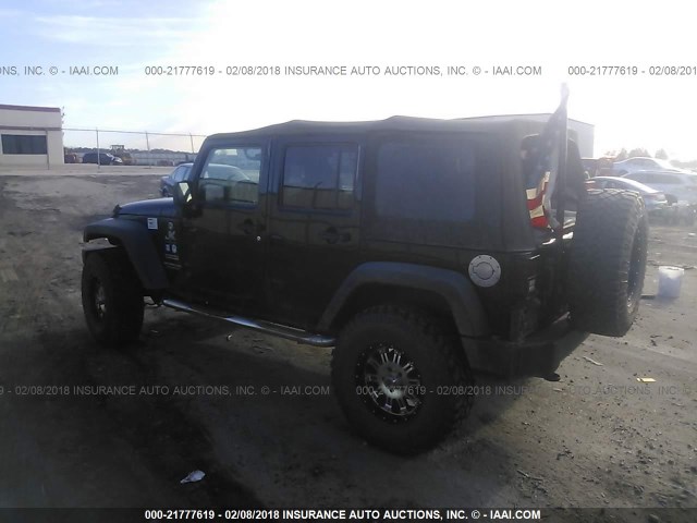 1J4BA3H17BL522947 - 2011 JEEP WRANGLER UNLIMITE SPORT BLACK photo 3