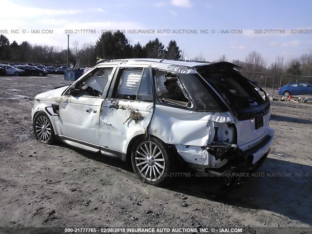 SALSF2D4XBA708309 - 2011 LAND ROVER RANGE ROVER SPORT HSE WHITE photo 3