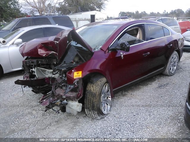 1G4GE5GV0AF321223 - 2010 BUICK LACROSSE CXS MAROON photo 2