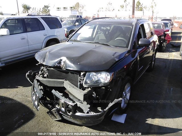 1C4NJDBB5ED569662 - 2014 JEEP COMPASS SPORT BLACK photo 2