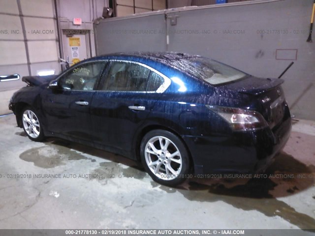 1N4AA5AP1EC438452 - 2014 NISSAN MAXIMA S/SV BLUE photo 3