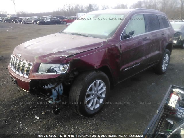 1C4RJFAG5EC413248 - 2014 JEEP GRAND CHEROKEE LAREDO RED photo 2