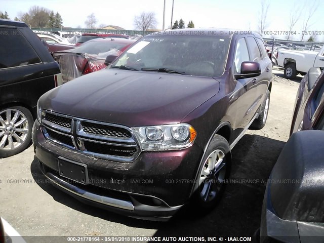 1C4RDJAG0CC193217 - 2012 DODGE DURANGO SXT MAROON photo 2