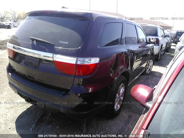 1C4RDJAG0CC193217 - 2012 DODGE DURANGO SXT MAROON photo 4