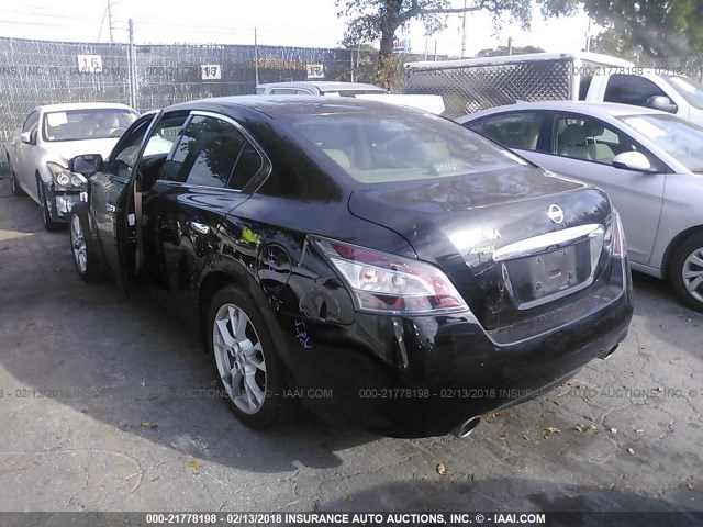 1N4AA5APXCC804907 - 2012 NISSAN MAXIMA S/SV BLACK photo 3