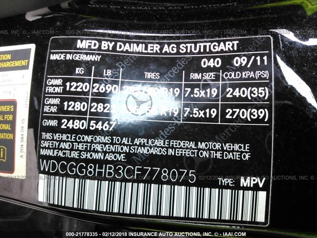 WDCGG8HB3CF778075 - 2012 MERCEDES-BENZ GLK 350 4MATIC BLACK photo 9