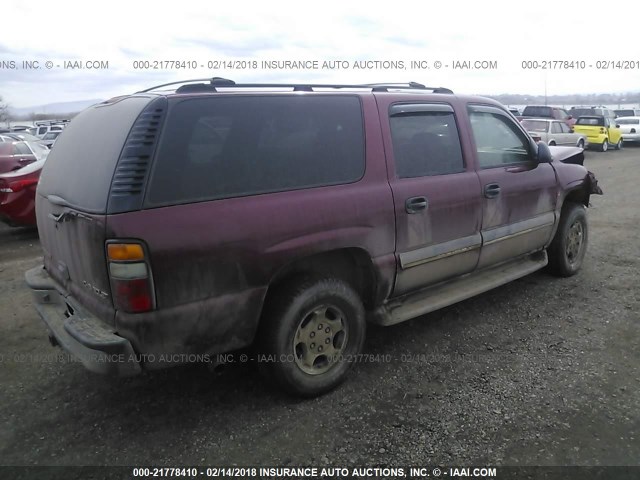 1GNFK16Z34J187211 - 2004 CHEVROLET SUBURBAN K1500 PURPLE photo 4