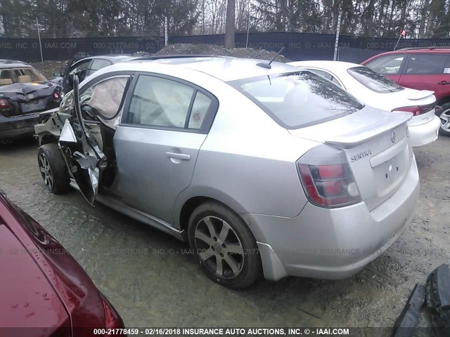 3N1AB6AP6CL654833 - 2012 NISSAN SENTRA 2.0/2.0S/SR/2.0SL SILVER photo 3