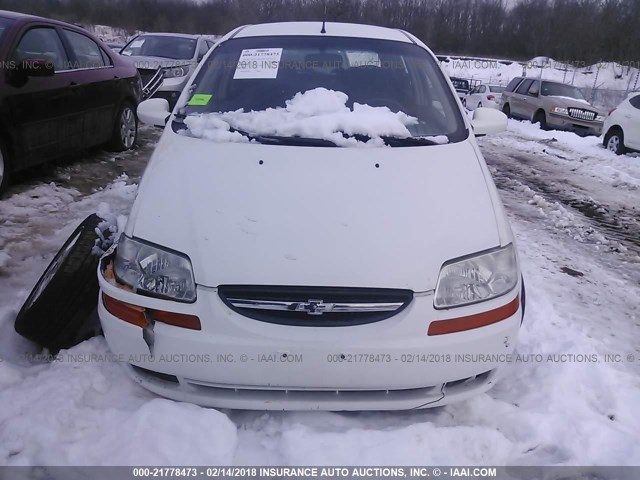 KL1TD66698B036289 - 2008 CHEVROLET AVEO LS WHITE photo 6