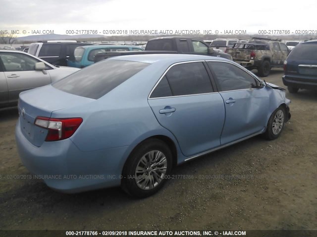 4T4BF1FKXCR193519 - 2012 TOYOTA CAMRY SE/LE/XLE Light Blue photo 4