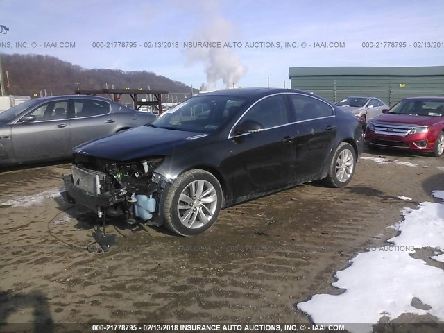 2G4GK5EX1E9288390 - 2014 BUICK REGAL BLACK photo 2