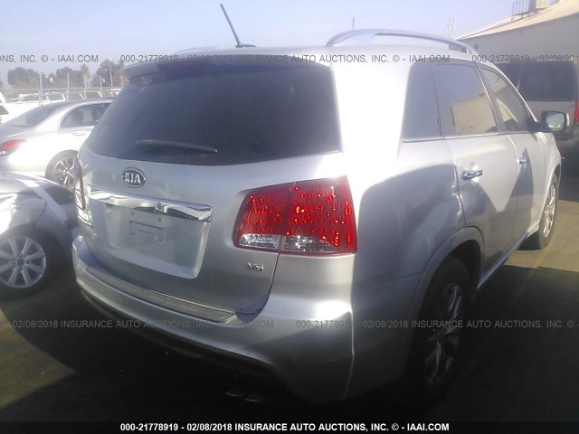 5XYKW4A27DG384888 - 2013 KIA SORENTO SX SILVER photo 4