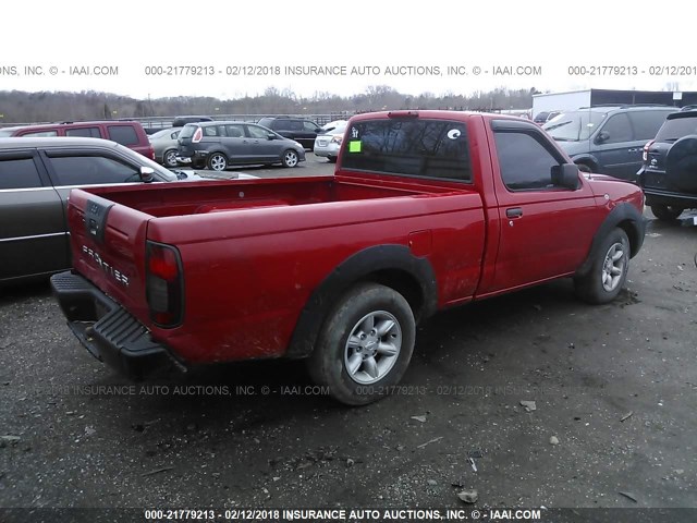 1N6DD21S21C390243 - 2001 NISSAN FRONTIER XE RED photo 4