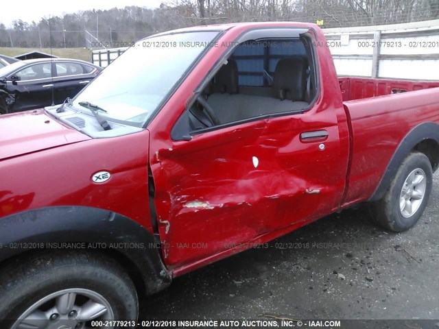 1N6DD21S21C390243 - 2001 NISSAN FRONTIER XE RED photo 6