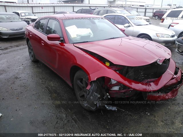 2C3CDXBG6FH795679 - 2015 DODGE CHARGER SE RED photo 1