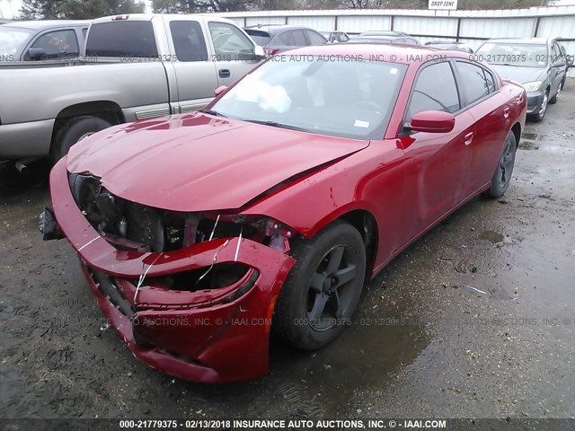 2C3CDXBG6FH795679 - 2015 DODGE CHARGER SE RED photo 2