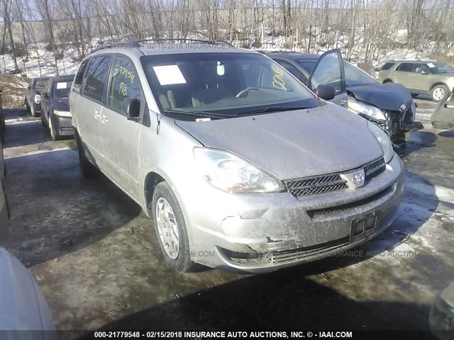 5TDZA23C55S309618 - 2005 TOYOTA SIENNA CE/LE SILVER photo 1