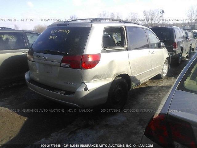 5TDZA23C55S309618 - 2005 TOYOTA SIENNA CE/LE SILVER photo 4