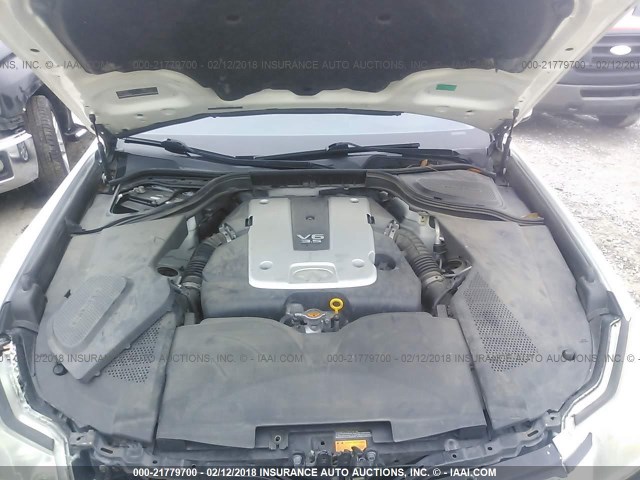 JNKCY01E29M802246 - 2009 INFINITI M35 WHITE photo 10