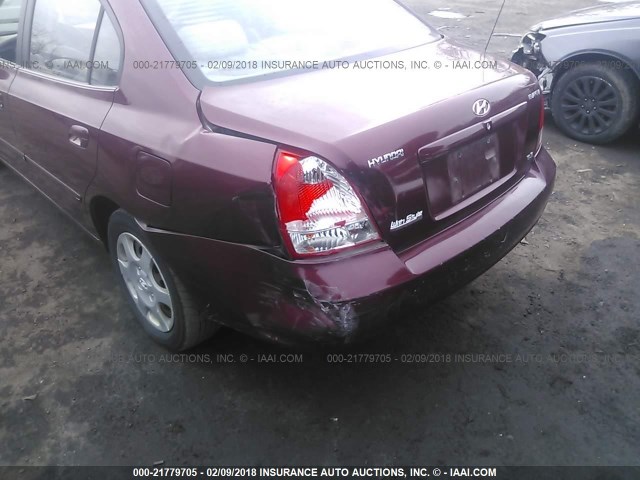 KMHDN45D42U244134 - 2002 HYUNDAI ELANTRA GLS/GT MAROON photo 6