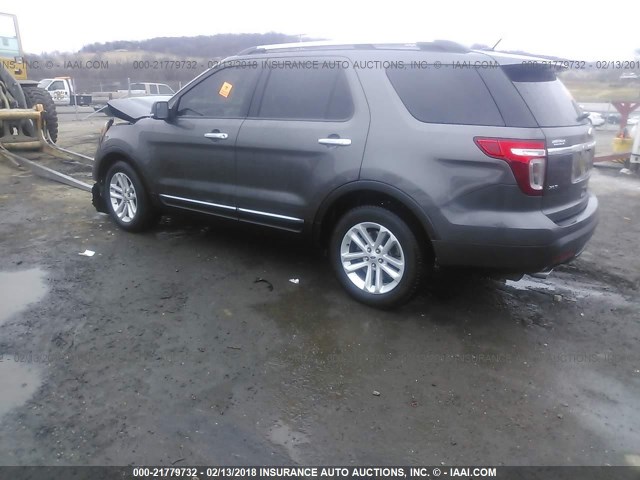 1FM5K7D88FGB07169 - 2015 FORD EXPLORER XLT GRAY photo 3