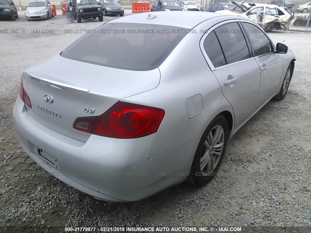 JN1CV6AP5AM405510 - 2010 INFINITI G37 SPORT SILVER photo 4