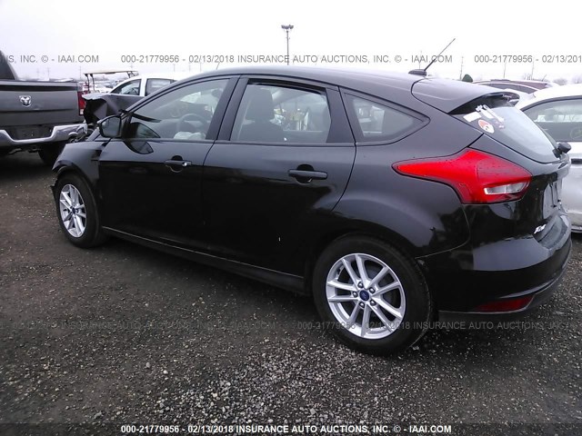 1FADP3K21FL301399 - 2015 FORD FOCUS BLACK photo 3