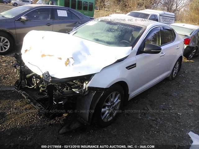 5XXGN4A72DG143801 - 2013 KIA OPTIMA EX WHITE photo 2