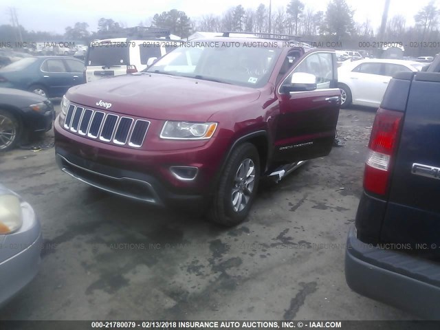 1C4RJFBG4FC785504 - 2015 JEEP GRAND CHEROKEE LIMITED MAROON photo 2