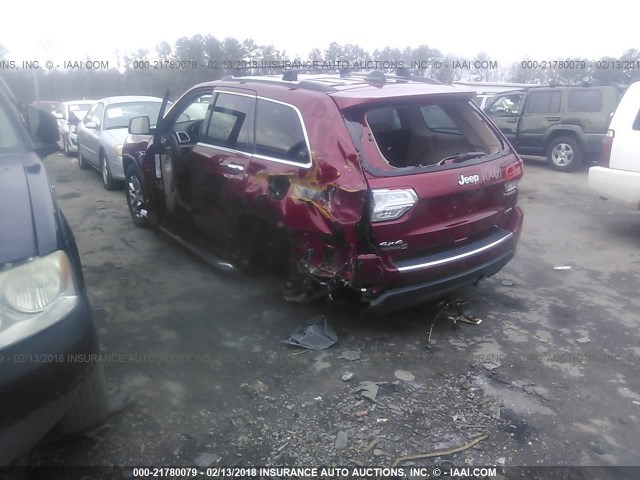 1C4RJFBG4FC785504 - 2015 JEEP GRAND CHEROKEE LIMITED MAROON photo 3