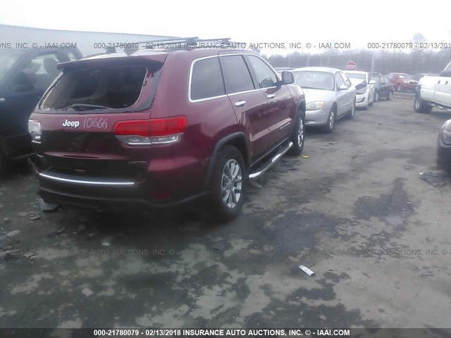 1C4RJFBG4FC785504 - 2015 JEEP GRAND CHEROKEE LIMITED MAROON photo 4