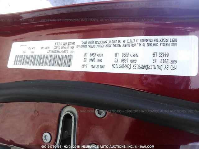 1J8FT47097D261167 - 2007 JEEP COMPASS RED photo 9