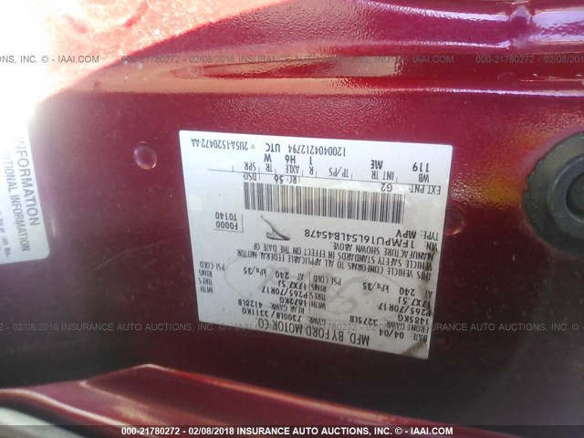 1FMPU16L54LB45478 - 2004 FORD EXPEDITION XLT RED photo 9