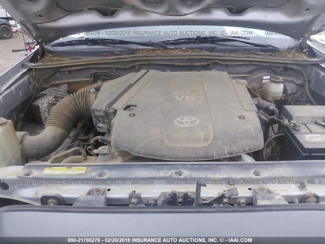 3TMJU4GN2AM098223 - 2010 TOYOTA TACOMA DOUBLE CAB PRERUNNER SILVER photo 10