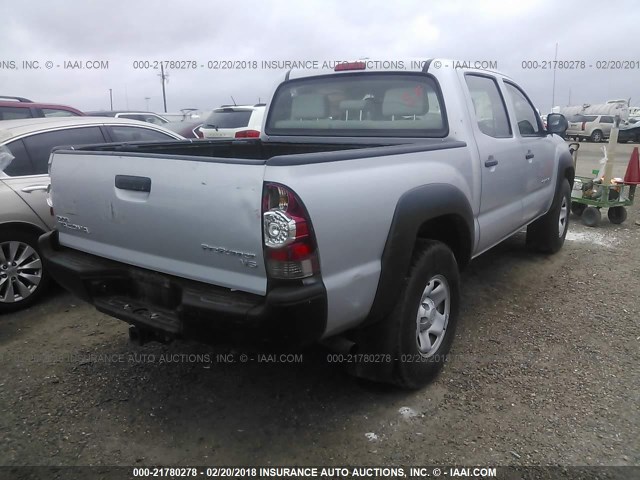 3TMJU4GN2AM098223 - 2010 TOYOTA TACOMA DOUBLE CAB PRERUNNER SILVER photo 4