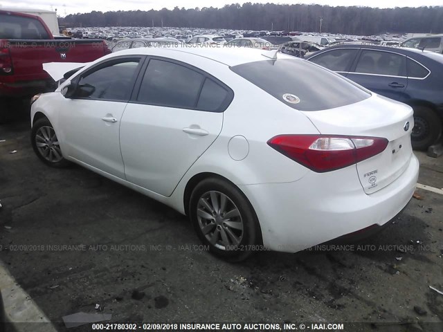 KNAFX4A65F5415307 - 2015 KIA FORTE LX WHITE photo 3