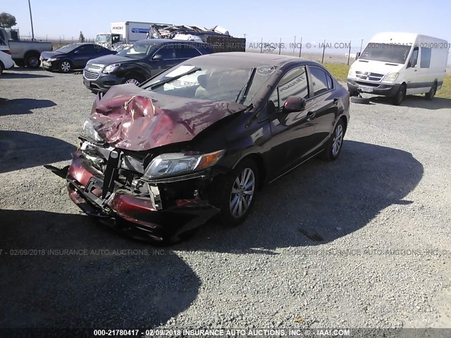 2HGFB2F94CH554925 - 2012 HONDA CIVIC EXL MAROON photo 2