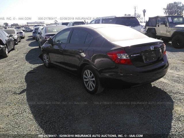 2HGFB2F94CH554925 - 2012 HONDA CIVIC EXL MAROON photo 3