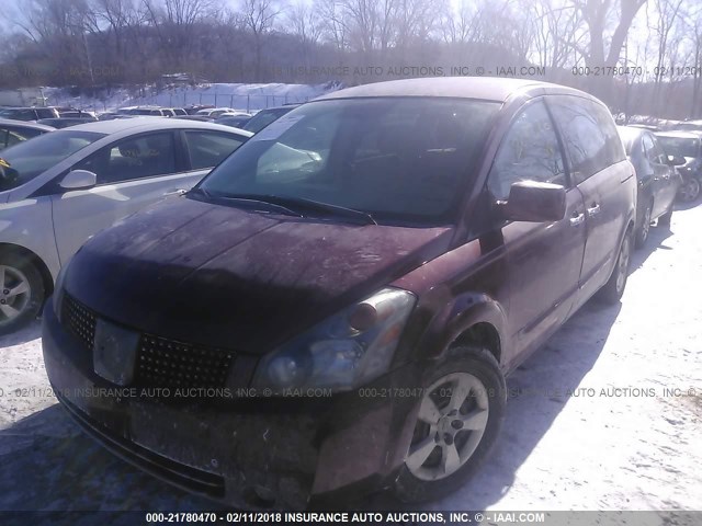 5N1BV28UX8N108052 - 2008 NISSAN QUEST S/SE/SL RED photo 2