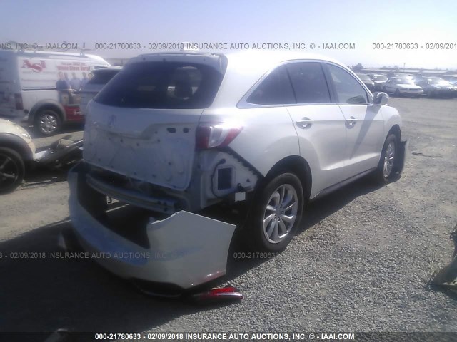 5J8TB3H53HL001664 - 2017 ACURA RDX TECHNOLOGY WHITE photo 4